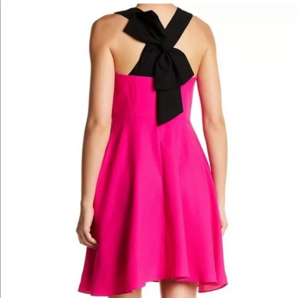Cece Pink & Black Bow cocktail party dress 6